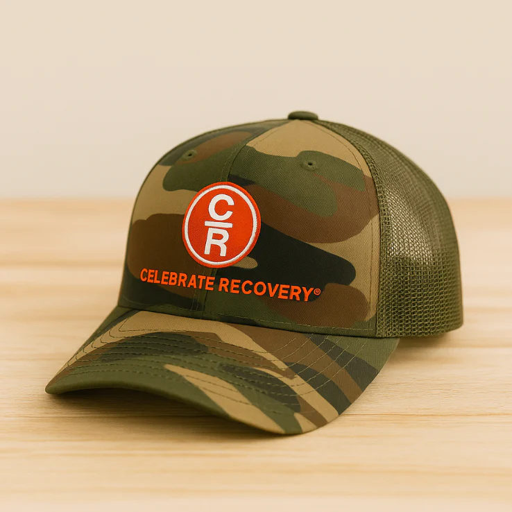 Celebrate Recovery Camo Trucker Hat - Image 4