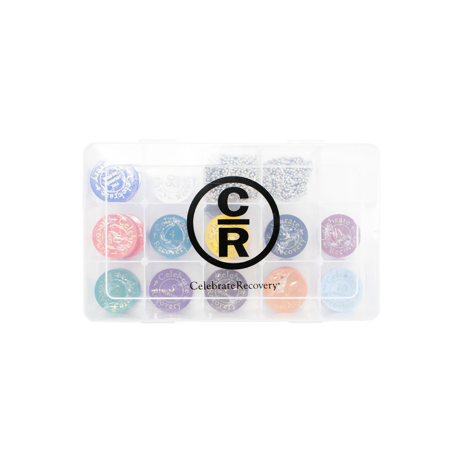 Celebrate Recovery Chip Starter Kit (75 Assorted Plastic Chips) & Organizer